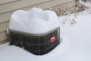 Snow Covered heat pump